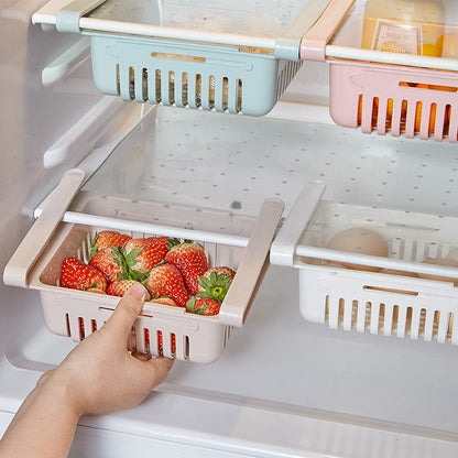 Teleskop-Aufbewahrungskorb für Kühlschrank – Platzsparende Hänge-Lösung, Verstellbar, Ordnung und Stauraum