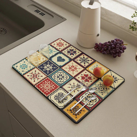 Retro Wasserablaufmatte für die Küche – 40×60 cm