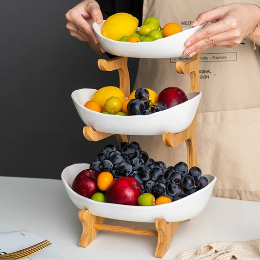 Mehrstöckiger Obstteller, Etagere für Obst und Snacks, Platzsparend