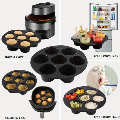 Silikon Kuchenform, Backform, 7 Löcher für Mikrowelle und Airfryer, Heißluftfritteuse