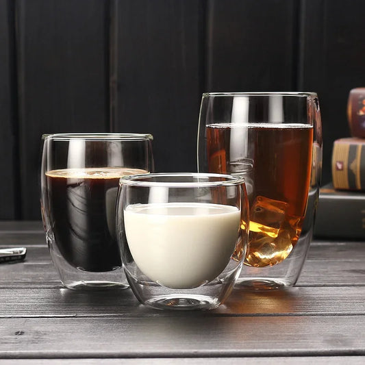 Glasbecher, Doppelwandige Gläser, Hitzebeständig
