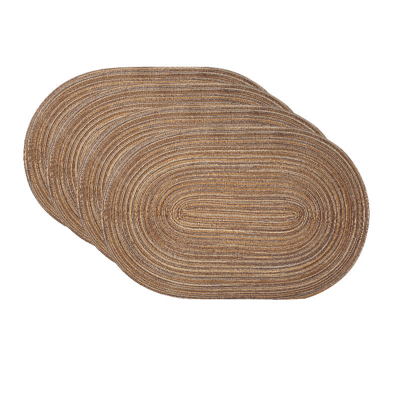 4-teiliges Set ovale Baumwoll-Tischsets, rutschfest, geflochten, waschbar, ideal für Esszimmer und Küche