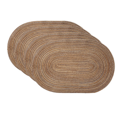 4-teiliges Set ovale Baumwoll-Tischsets, rutschfest, geflochten, waschbar, ideal für Esszimmer und Küche