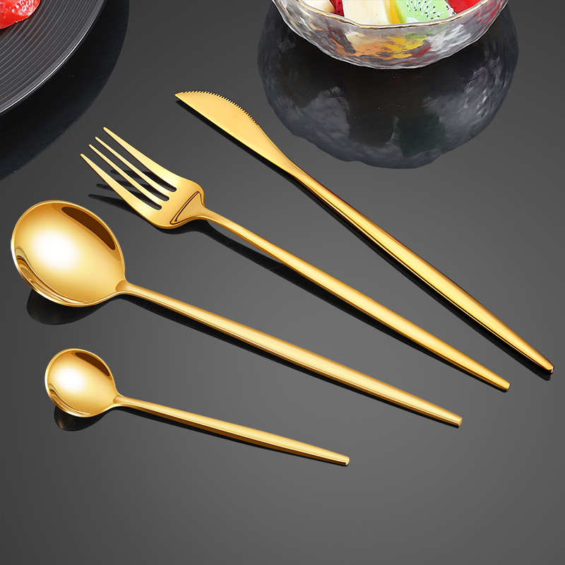 24-teiliges Besteckset aus Edelstahl – Goldfarben, Spülmaschinenfest, Ideal für 6 Personen