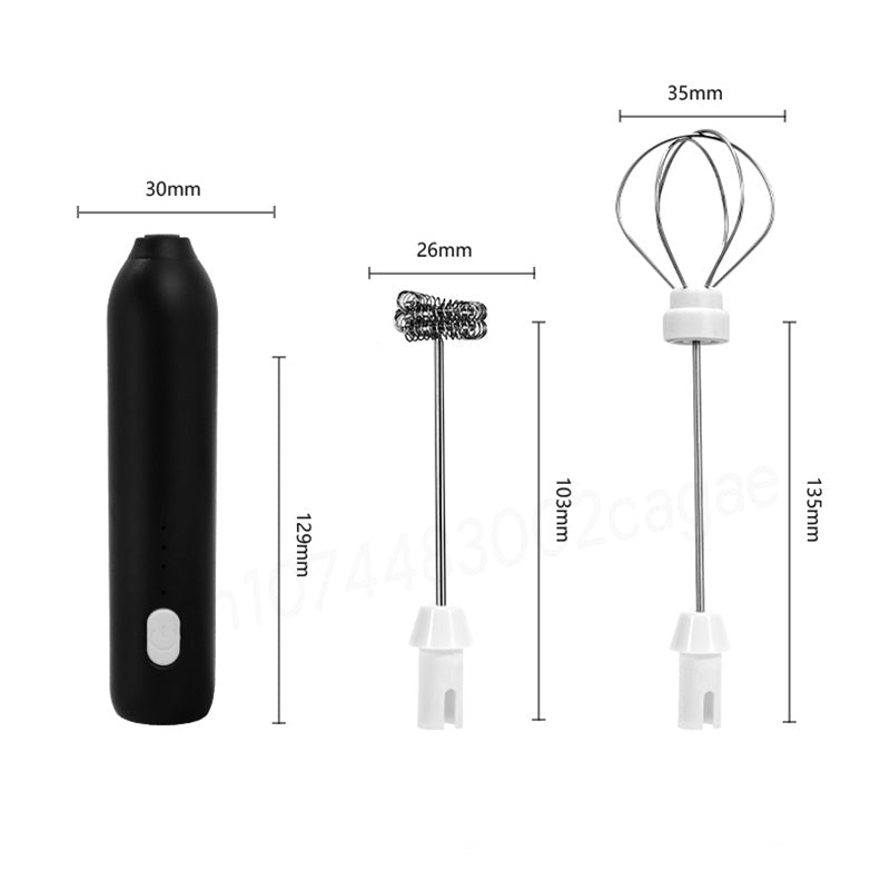Kabelloser Milchaufschäumer Elektrisch, Type-C Handmixer, Mini Edelstahl Kaffeeschäumer für Cappuccino und Creme