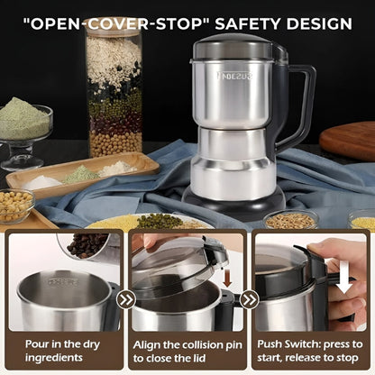Elektrische Kaffeemühle aus Edelstahl – Vielseitig, Leistungsstark, 200–300 W