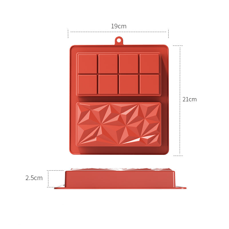 Schokoladenform Silikon, Pistazien-Schokoladentafel-Mold, Antihaft-Silikonform für große Schokoladenriegel
