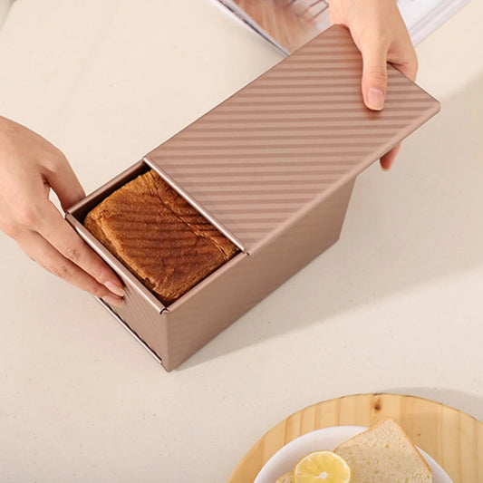 2 stuks Antihaft Toastbackform mit Deckel, rechteckige Backform für Brot und Kuchen, Ofenform für Toast, antihaft, ideal für zu Hause, Roségold