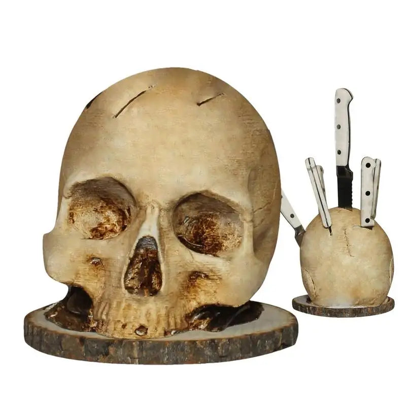 Totenkopf Messerhalter – Gothic Style für 7 Messer