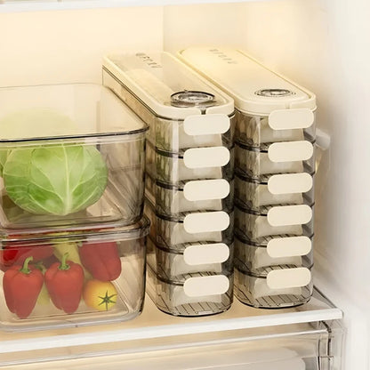 Stapelbare Aufbewahrungsbox für Kühlschrank, mit Deckel für Frische, modulare Lagerung