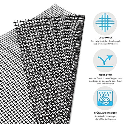 Antihaft-Grillmatte aus Mesh – Wiederverwendbar, Hitzebeständig bis 371°C, Set mit 5 Stück