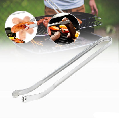 Langlebige BBQ-Würstchenzange aus Edelstahl, 38 cm, hitzebeständig, rostfrei