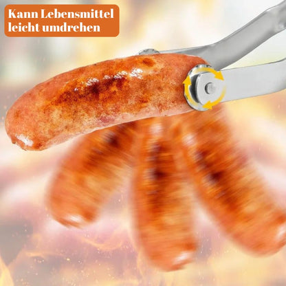 Langlebige BBQ-Würstchenzange aus Edelstahl, 38 cm, hitzebeständig, rostfrei