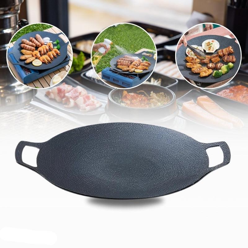 Koreanische Antihaft-Grillpfanne mit Medizinischer Steinbeschichtung – Für Gas & Induktion, 30-36 cm