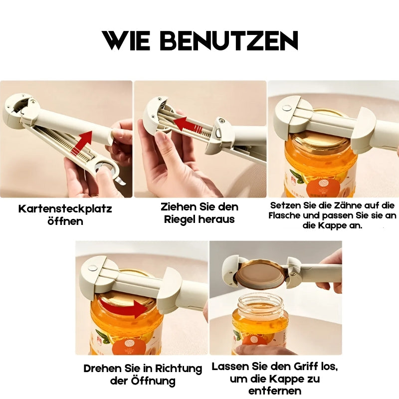 Versenkbarer Multifunktions-Flaschen- und Glasöffner, einziehbar, ergonomisch, für Dosen und Flaschen