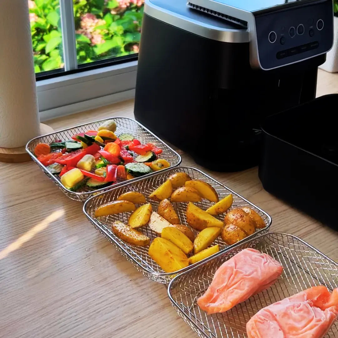 Stapelbare Körbe für Heißluftfritteusen – Mehr Platz, Perfekte Garergebnisse Mivoza Deutschland