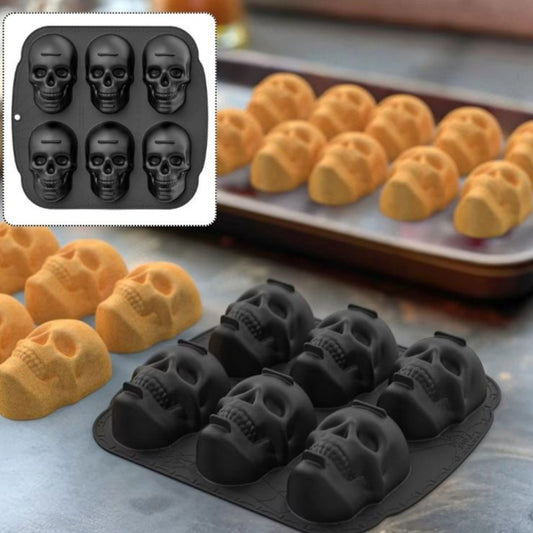 3D Totenkopf Kuchenform Silikon – Halloween Backform für gruselige Leckereien