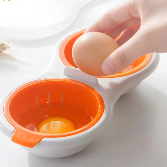 Ei-Pocher für Mikrowelle – BPA-freier Kunststoff, für 2 Eier – Küchenzubehör für schnelles Frühstück