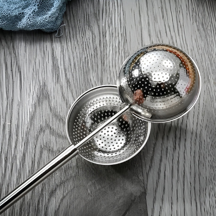 Set of 2 Teesieb, Edelstahl Teesieb mit langem Griff für perfekten Teeaufguss