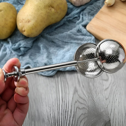 Set of 2 Teesieb, Edelstahl Teesieb mit langem Griff für perfekten Teeaufguss