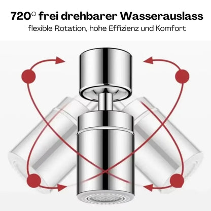 Spritzwassergeschützter Universalhahn für Küche – Wassersparend, Rostfrei, 360° Drehbar, Verhindert Spritzer