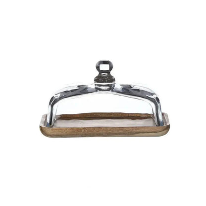 Bambus Cakeplate mit Transparentem Glasdeckel – Hochzeit Dessert Display Rack – Akazienholz oder Bambus