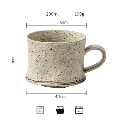 Handgefertigte Latte Tasse – Japanische Vintage Keramik – 200ml, Beige