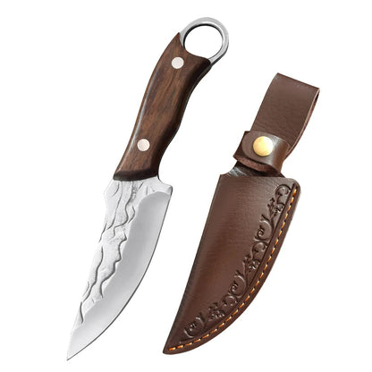 Handgefertigtes Gesmeed Roestvrij Staal Kochmesser, Profi Küchenmesser, Fleischhacken & Ausbeinen Messer, Robustes Holzgriff
