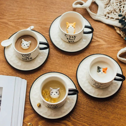Keramiktasse Katze | 3D-Pfotendesign | Einfache Reinigung | Lebensmittelecht