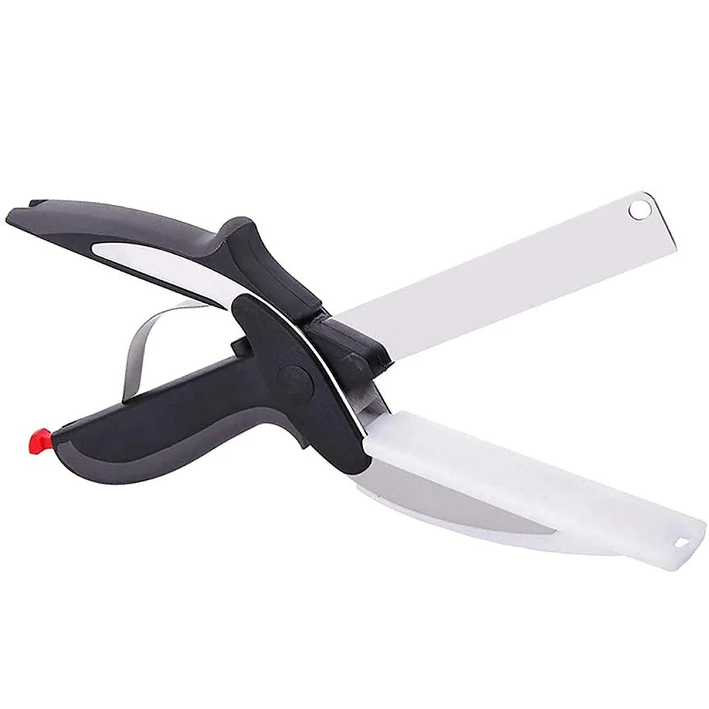 2-in-1 Küchenschere & Messer – Edelstahl Mehrzweckschere für Fleisch, Gemüse & Obst