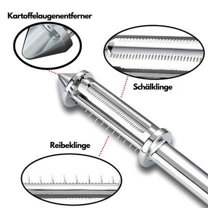 Multifunktionaler Gemüseschäler Edelstahl 18,3 cm für Gemüse und Obst