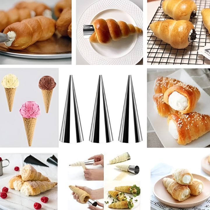 Cannoli-Formen Set aus Edelstahl – 5-teilig mit Bürste