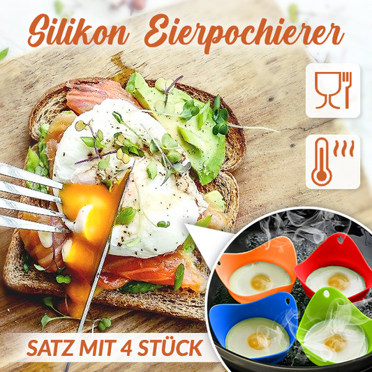 Silikon Eierpochierer (4er-Set) – Perfekt pochierte Eier, kein Chaos, einfach und stressfrei
