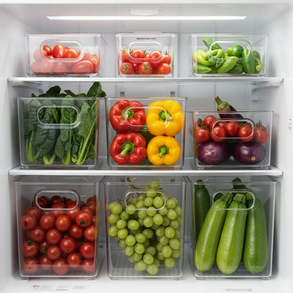 Kühlschrank-Organizer aus klarem Kunststoff