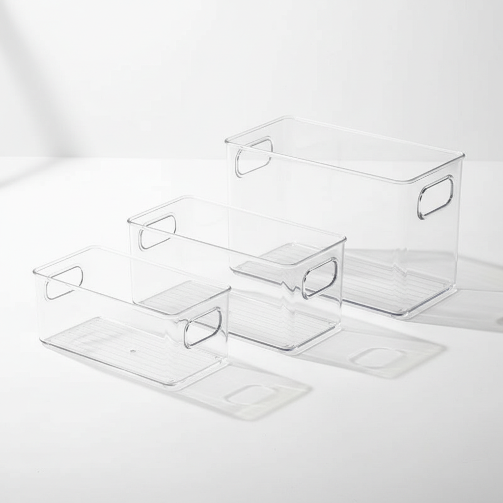 Kühlschrank-Organizer aus klarem Kunststoff