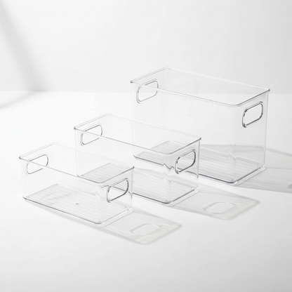 Kühlschrank-Organizer aus klarem Kunststoff