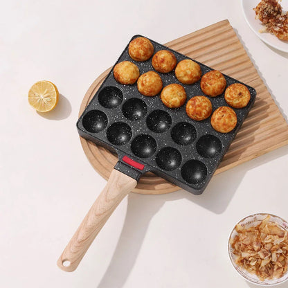Takoyaki-Pfanne | 20 Mulden | Gleichmäßige Wärmeverteilung | Metall