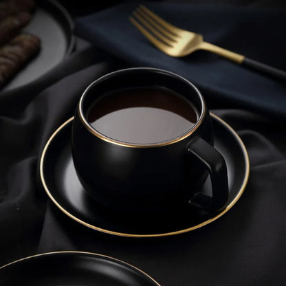 Kaffeetasse mit Untertasse | Antihaft | Gleichmäßige Wärmeverteilung | Keramik
