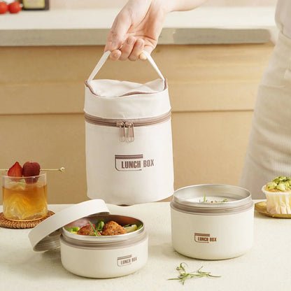 Isoliertes Lunchbehälter-Set aus Edelstahl, 2-teilig, auslaufsicher und hitzebeständig, ideal für Schule, Büro und Outdoor, BPA-frei