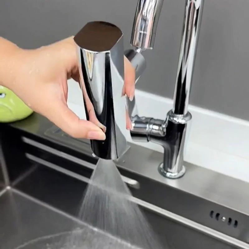 Wasserfall Küchenarmatur, Vertikal- und Horizontalmodus, Chrom, Einfach zu installieren