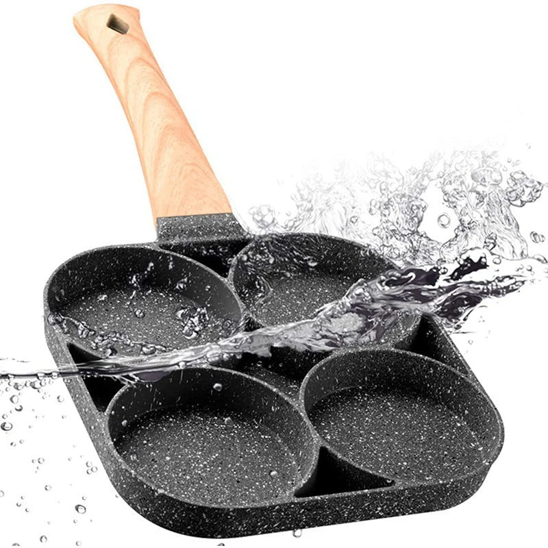 4-Loch Bratpfanne – Antihaft Pfanne für 4 Eier oder Pfannkuchen – Ideal für Frühstück