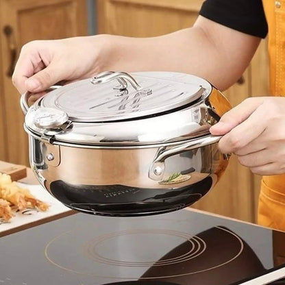 Antihaft-Frittiergerät für perfekt knuspriges Hähnchen und Pommes ohne Sauerei