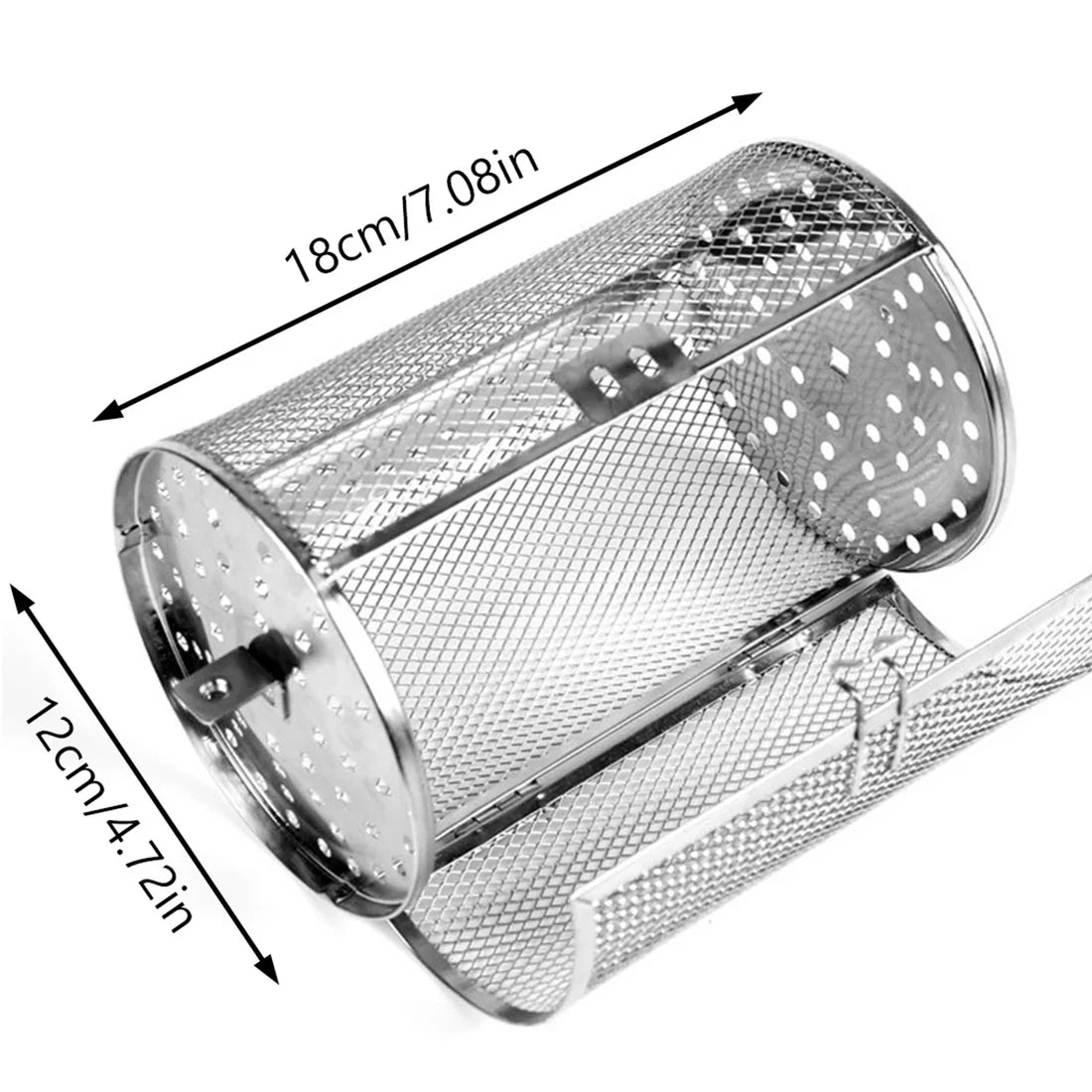 Edelstahl-Drehkorb für Grill & Backofen – Gleichmäßiges Garen – 14x18 cm / 14x25 cm