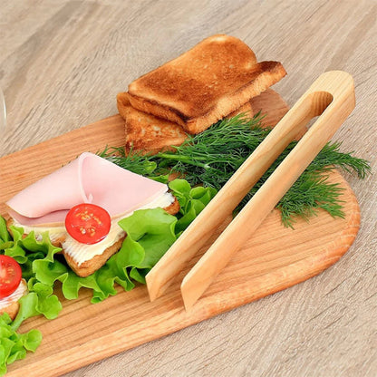 Toastzangen | Antihaft | Sicherer Griff | Bambus