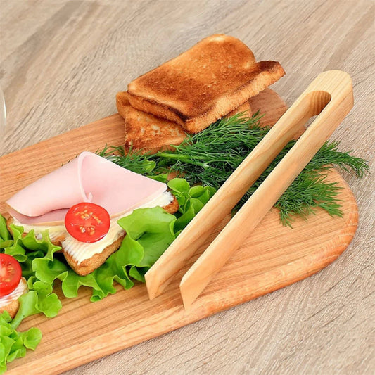 Toastzangen | Antihaft | Sicherer Griff | Bambus