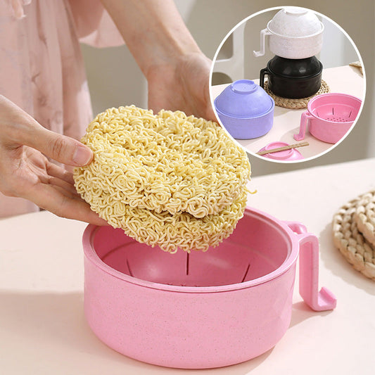 Mikrowellen-Ramen-Schüssel 1200ml – Hitzebeständig, Deckel, Praktisch für Suppe und Nudeln