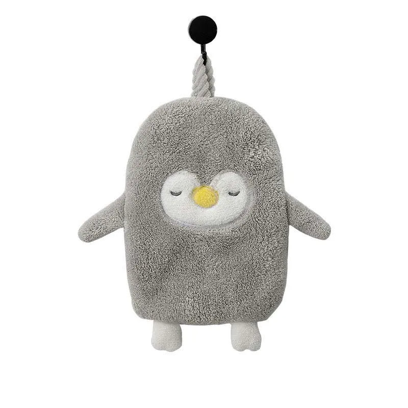 Set aus 3 Pinguin Handtüchern – Weich & Saugfähig – Koral Fleece – 25x30 cm