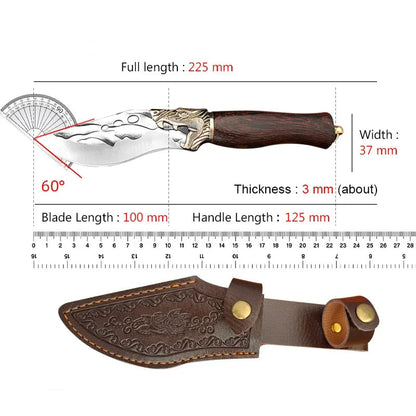 Handgeschmiedetes Küchenmesser – Vielseitiges Chef-Messer aus rostfreiem Stahl, ergonomischer Holzgriff, scharfes Schneidemesser für Fleisch, Fisch, Obst & Gemüse