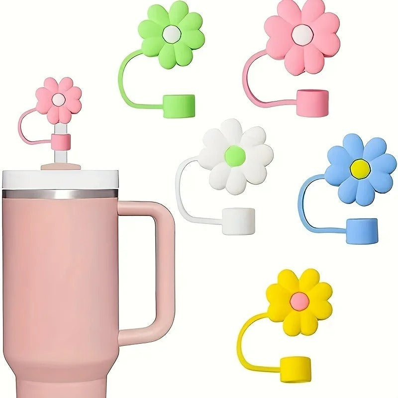 Set aus 5 Wiederverwendbare Strohhalm-Abdeckung aus Silikon, Staubdicht, Kompatibel mit 30- und 40-Oz-Tumbler