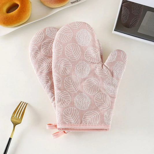 2 Stück Hitzebeständige Ofenhandschuhe Anti-Verbrühung, 13x26 cm, Bedruckt für Küche und Backofen